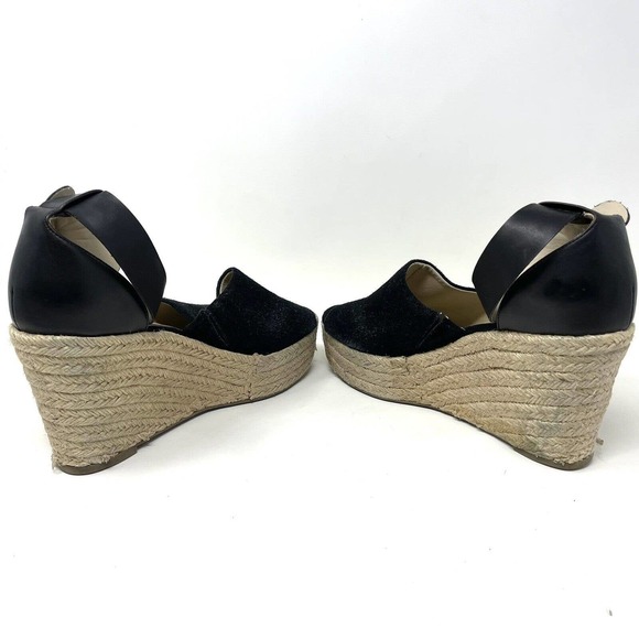 Marc Fisher Cala Wedge Black Suede Platform Espadrille Sandal Women's Size 9M - Picture 5 of 9